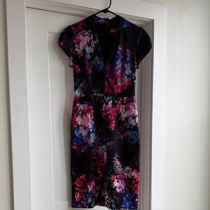 Betsey Johnson Black Dress with Vibrant Floral Design